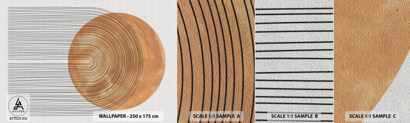 Fotótapéta Minta Premium Sand - Egy napsütéses kompozíció - Boho, Nap, Minimalizmus - 100x30 cm