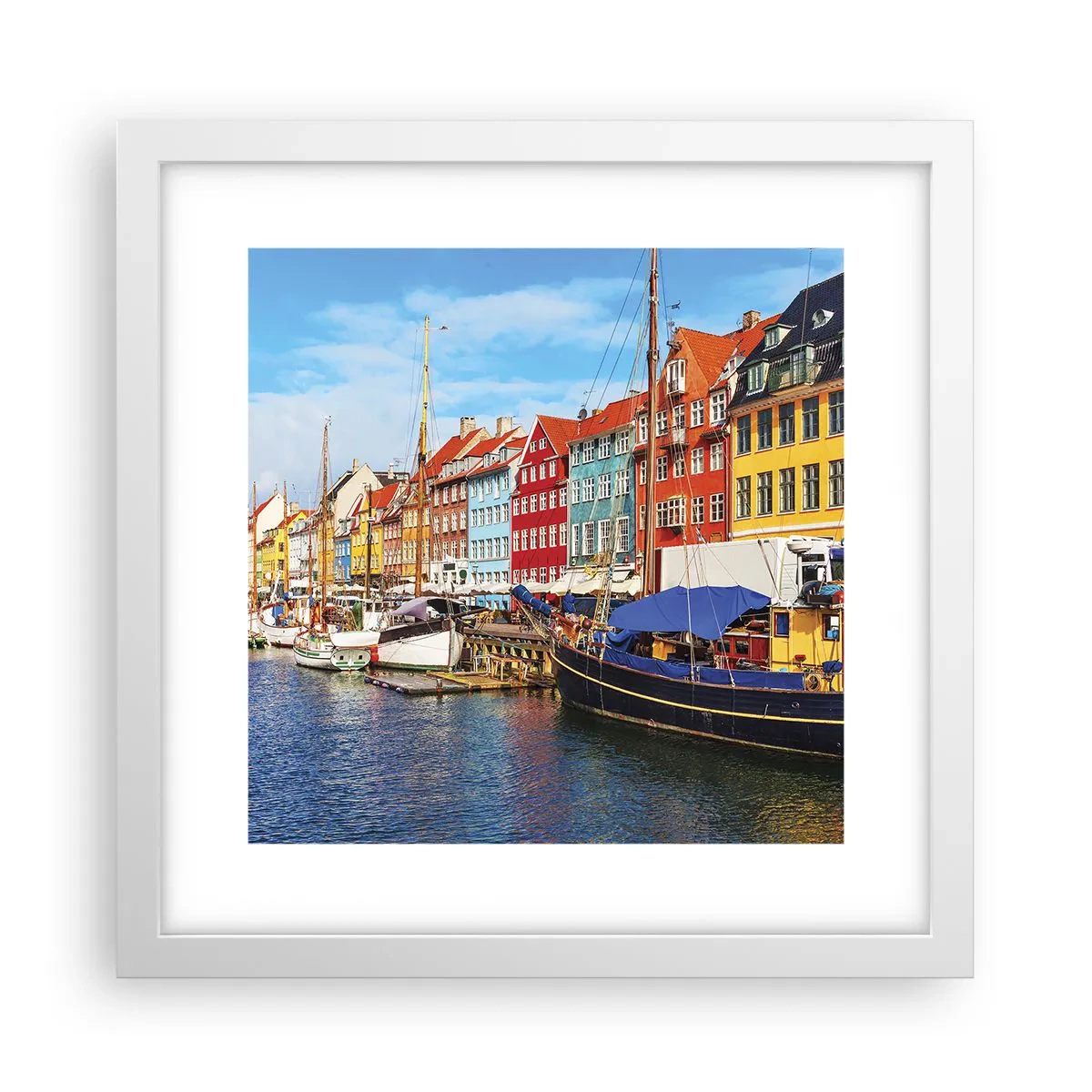 Poszter fekete keretben - Örömteli rakpart - 30x30 cm