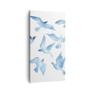 Vászonkép - Kék madarak - 55x100 cm