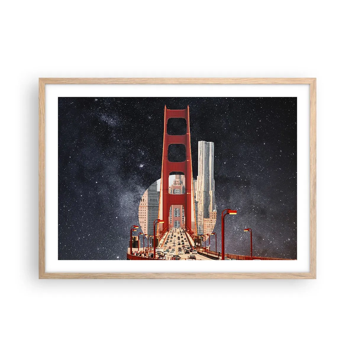 Poszter világos tölgy keretben - Mindig a középpontban - 70x50 cm