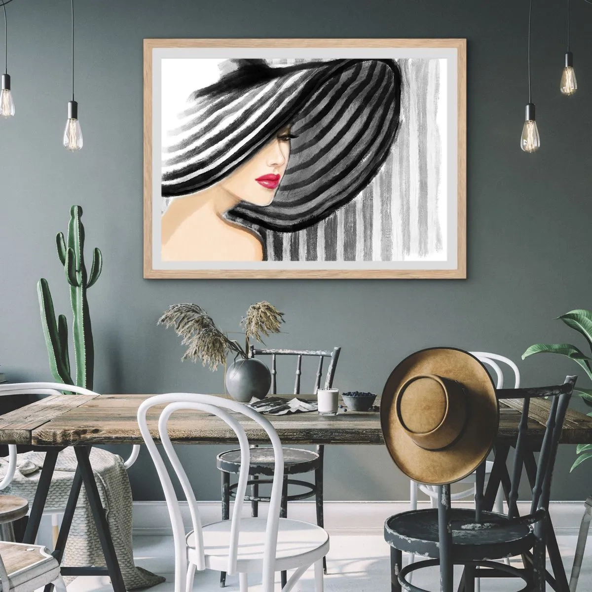 Poszter világos tölgy keretben - Hol keressünk? - 50x40 cm