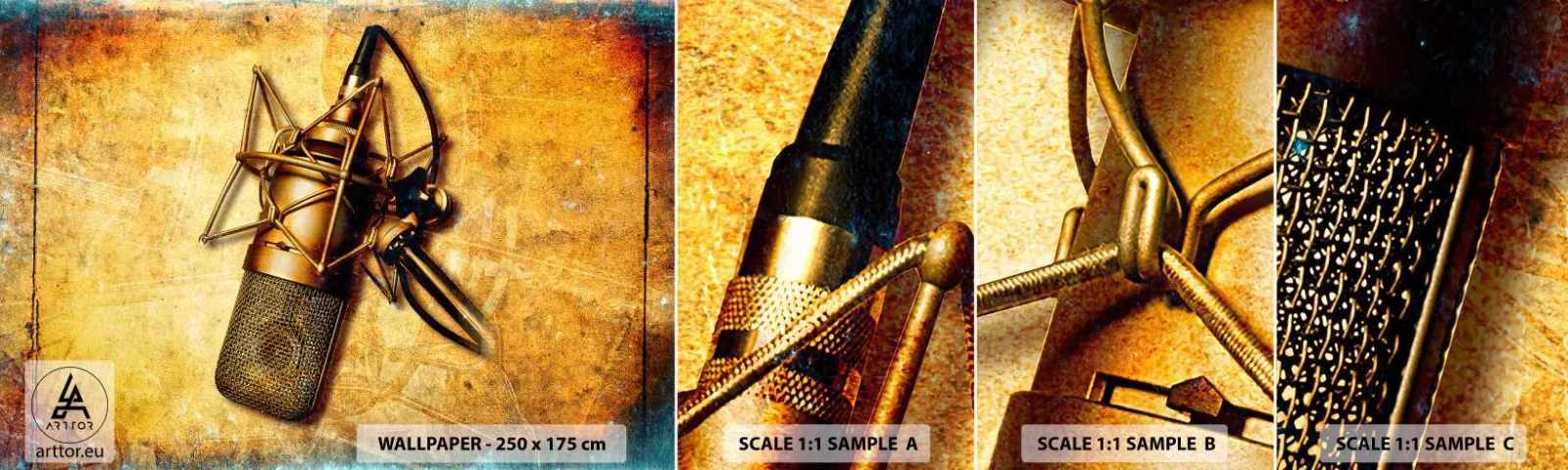 Fotótapéta Minta Öntapadós Deluxe Sticker - A rádiózás aranyévei - Mikrofon, Zene, Retro - 100x30 cm