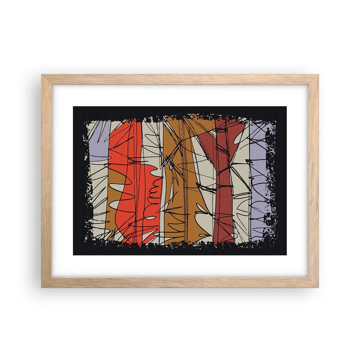 Poszter világos tölgy keretben - Spontán kompozíció - 40x30 cm