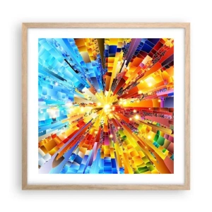 Poszter világos tölgy keretben - In medias res - 50x50 cm