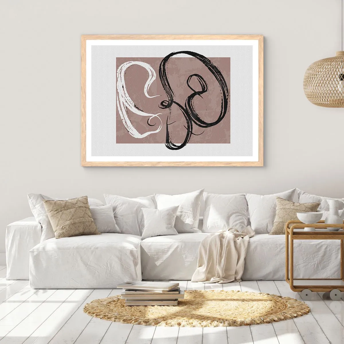 Poszter világos tölgy keretben - Kompozíció - a teljesség keresése - 100x70 cm