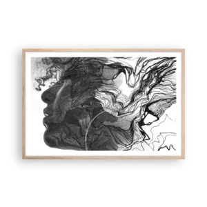 Poszter világos tölgy keretben - Álmokba gabalyodva - 91x61 cm