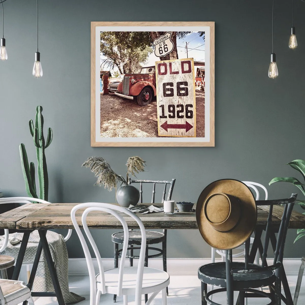 Poszter világos tölgy keretben - Az amerikai tartomány legendája - 30x30 cm