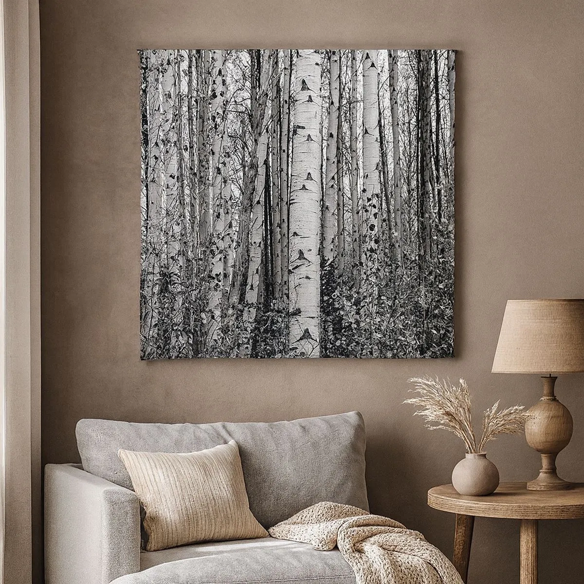 Vászonkép - Nyírfa oszlopsor - 30x30 cm