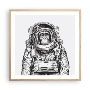 Poszter világos tölgy keretben - Alternatív evolúció - 60x60 cm