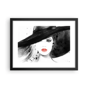 Poszter fehér keretben - Hölgy a feketében - 40x30 cm