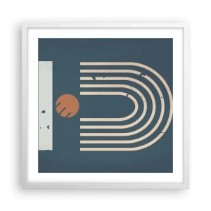 Poszter fekete keretben - Geometria sötétkék háttéren - 50x50 cm