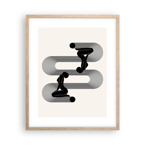 Poszter világos tölgy keretben - Érzéki szimmetria - 40x50 cm