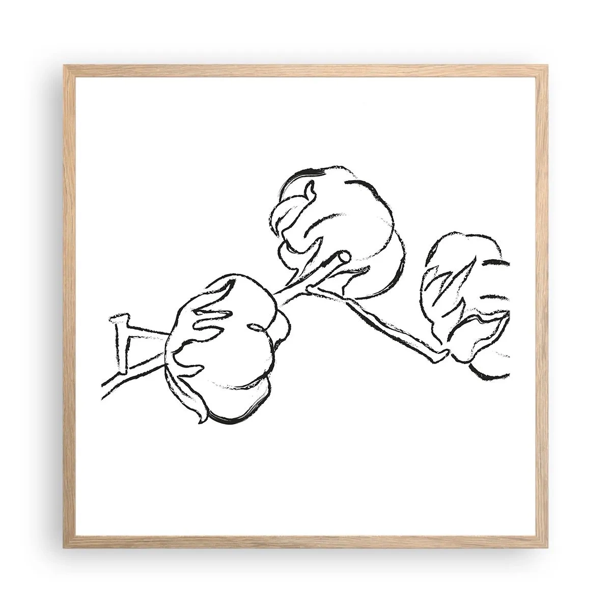 Poszter világos tölgy keretben - Pamut pehely - 60x60 cm