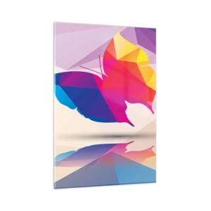 Üveg kép - Szivárvány pillangó - 80x120 cm