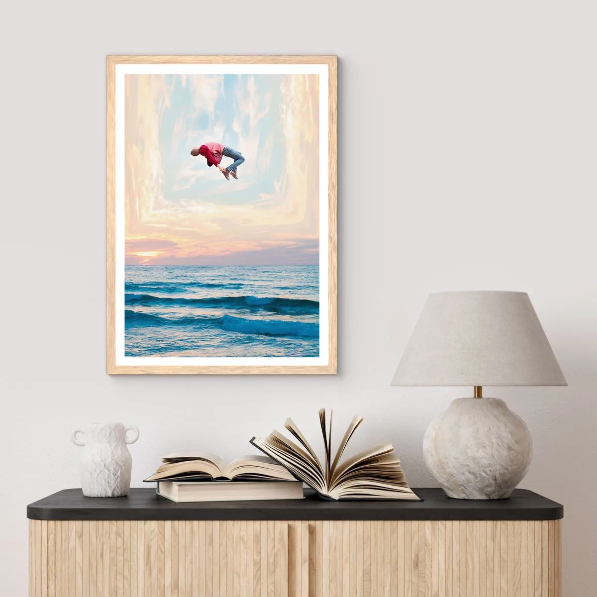 Poszter világos tölgy keretben - Egy másik dimenzióba - 50x70 cm