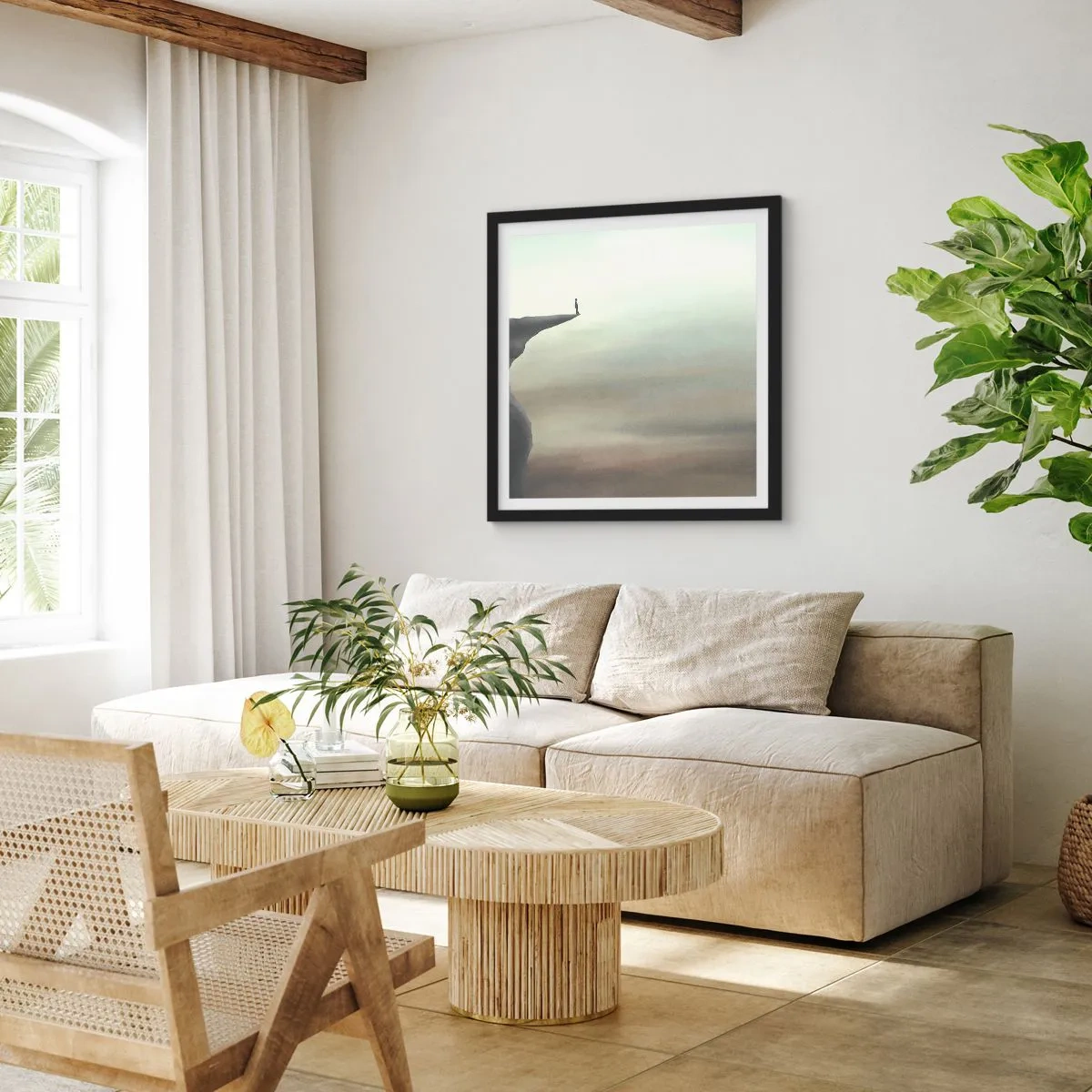 Poszter fehér keretben - Természetesen felfelé! - 40x40 cm