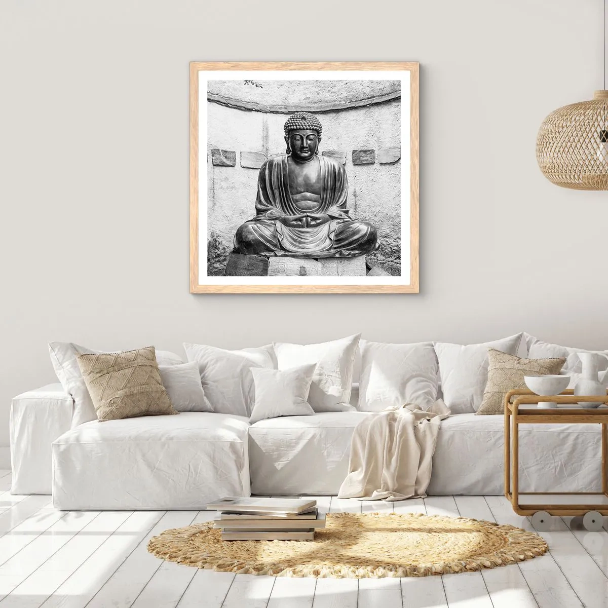 Poszter világos tölgy keretben - A béke forrásánál - 30x30 cm