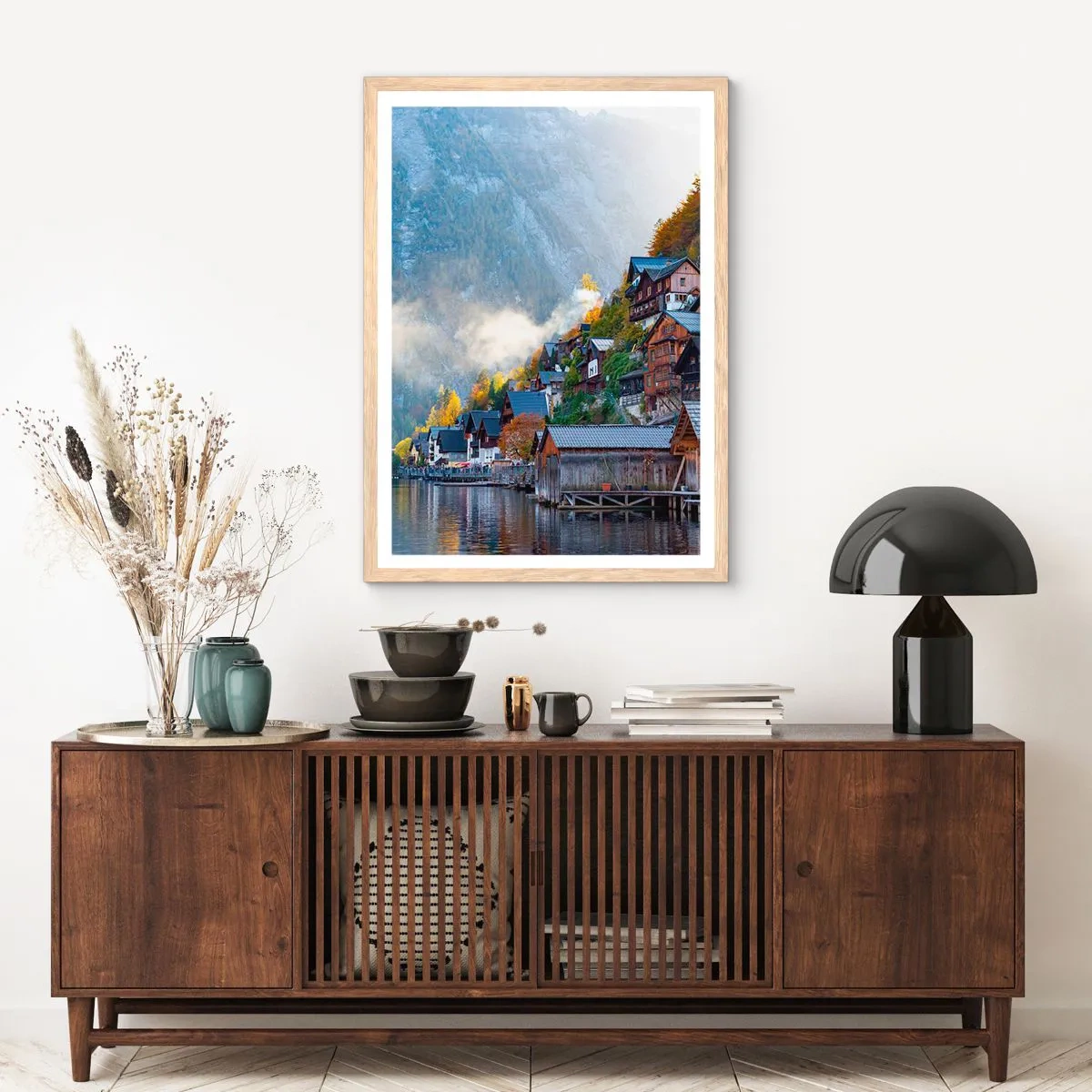 Poszter világos tölgy keretben - Alpesi éghajlatra - 40x50 cm