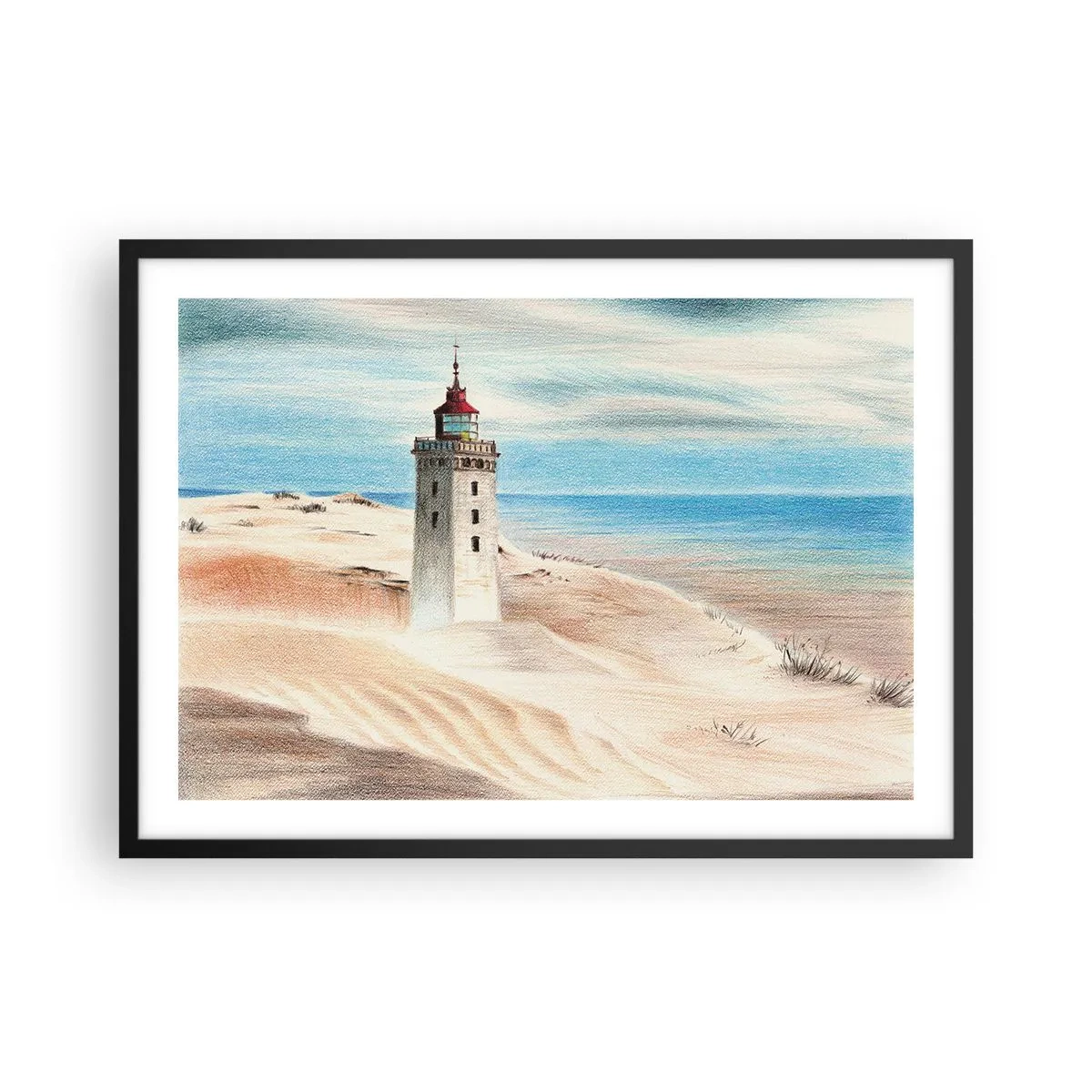 Poszter fehér keretben - Mindig a tengert bámulva - 70x50 cm