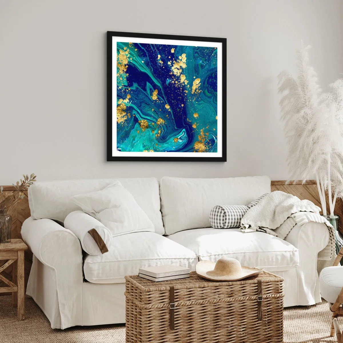 Poszter fehér keretben - Nap pelyhek - 60x60 cm
