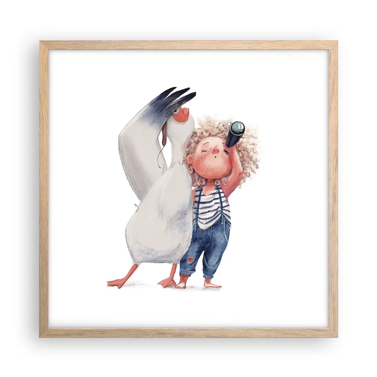 Poszter világos tölgy keretben - Nagy utazási terve - 50x50 cm