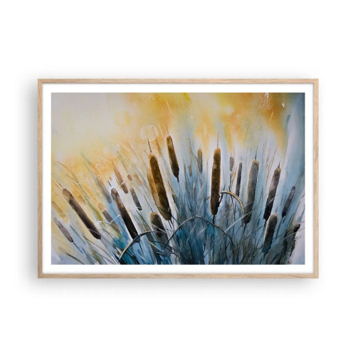 Poszter világos tölgy keretben - A víz hűvössége, a nap melege - 100x70 cm