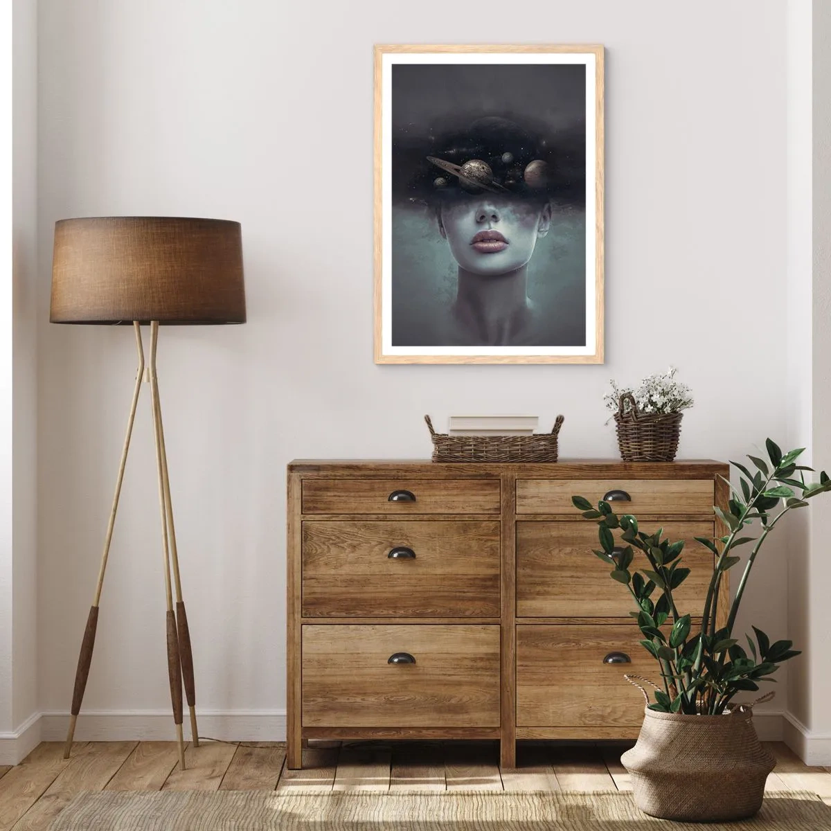 Poszter világos tölgy keretben - És a bolygók megvadulnak... - 70x100 cm