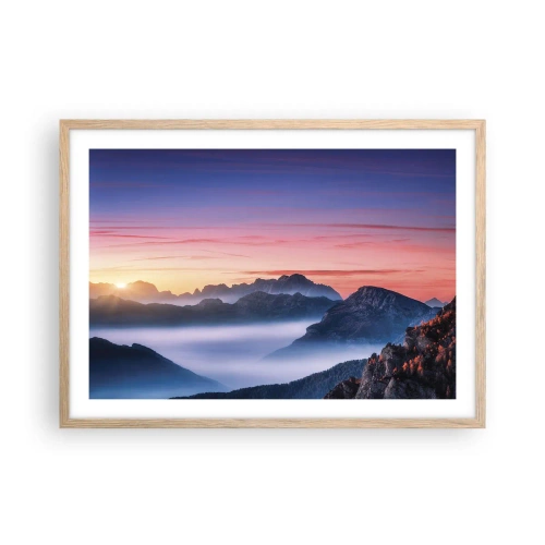 Poszter világos tölgy keretben - A völgyek fölött - 70x50 cm