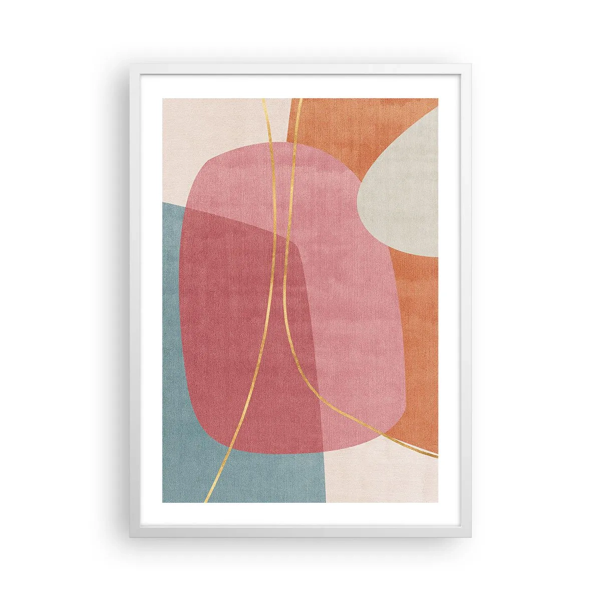 Poszter fekete keretben - Pasztell kompozíció aranyszálakkal - 50x70 cm