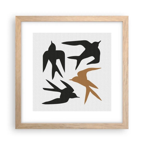 Poszter világos tölgy keretben - Fecske játékok - 30x30 cm