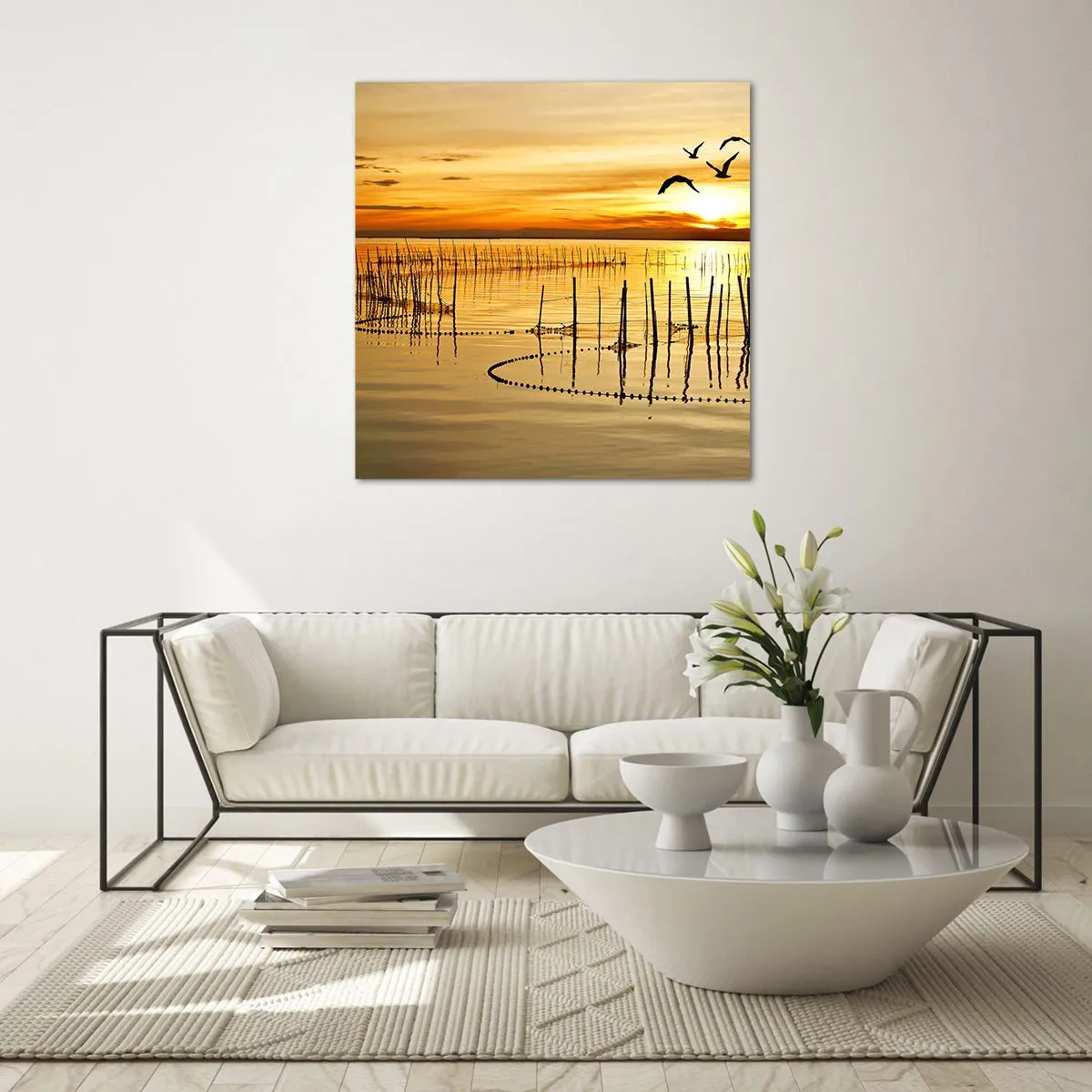 Üveg kép - A halászaton - 70x70 cm