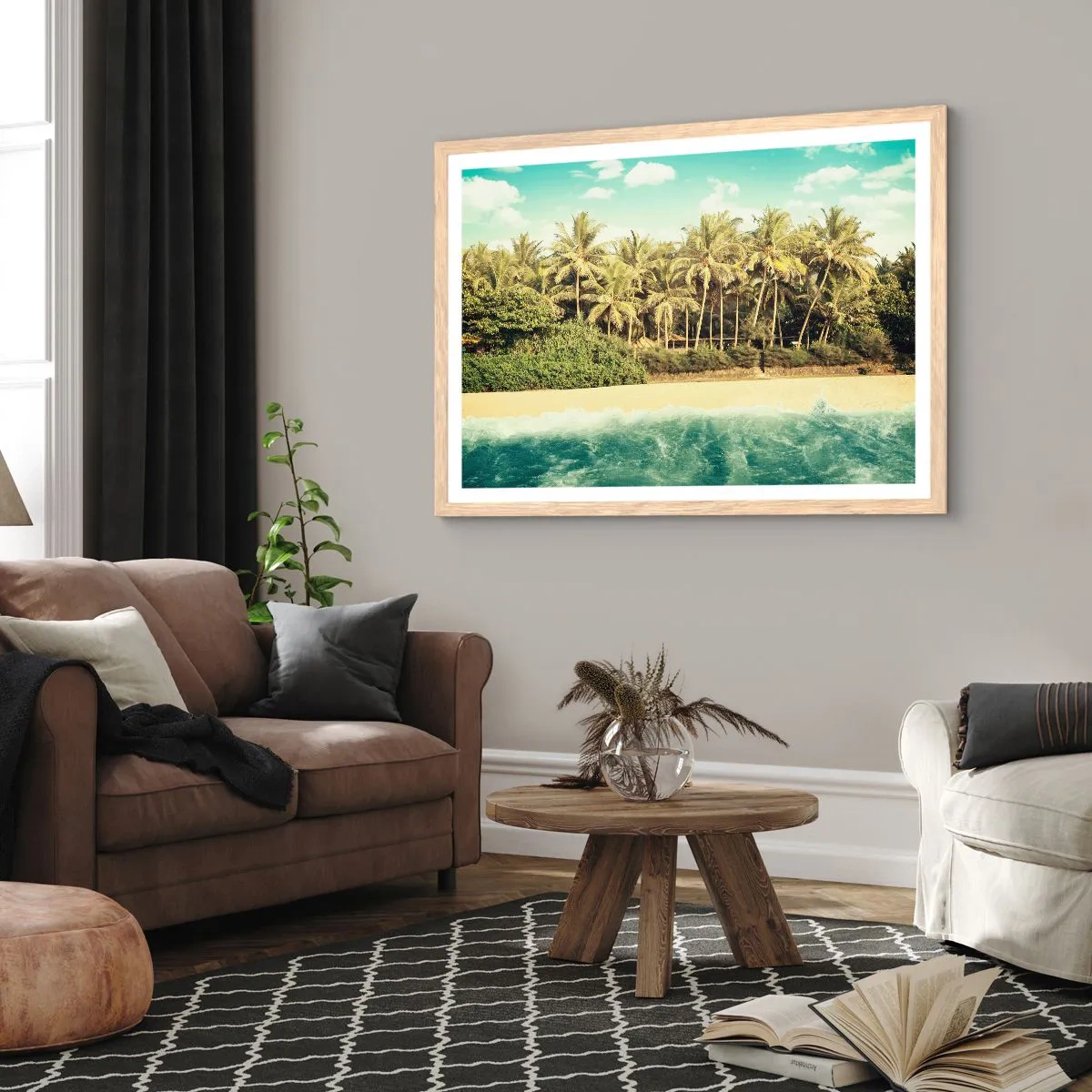 Poszter világos tölgy keretben - Talán itt? - 70x50 cm