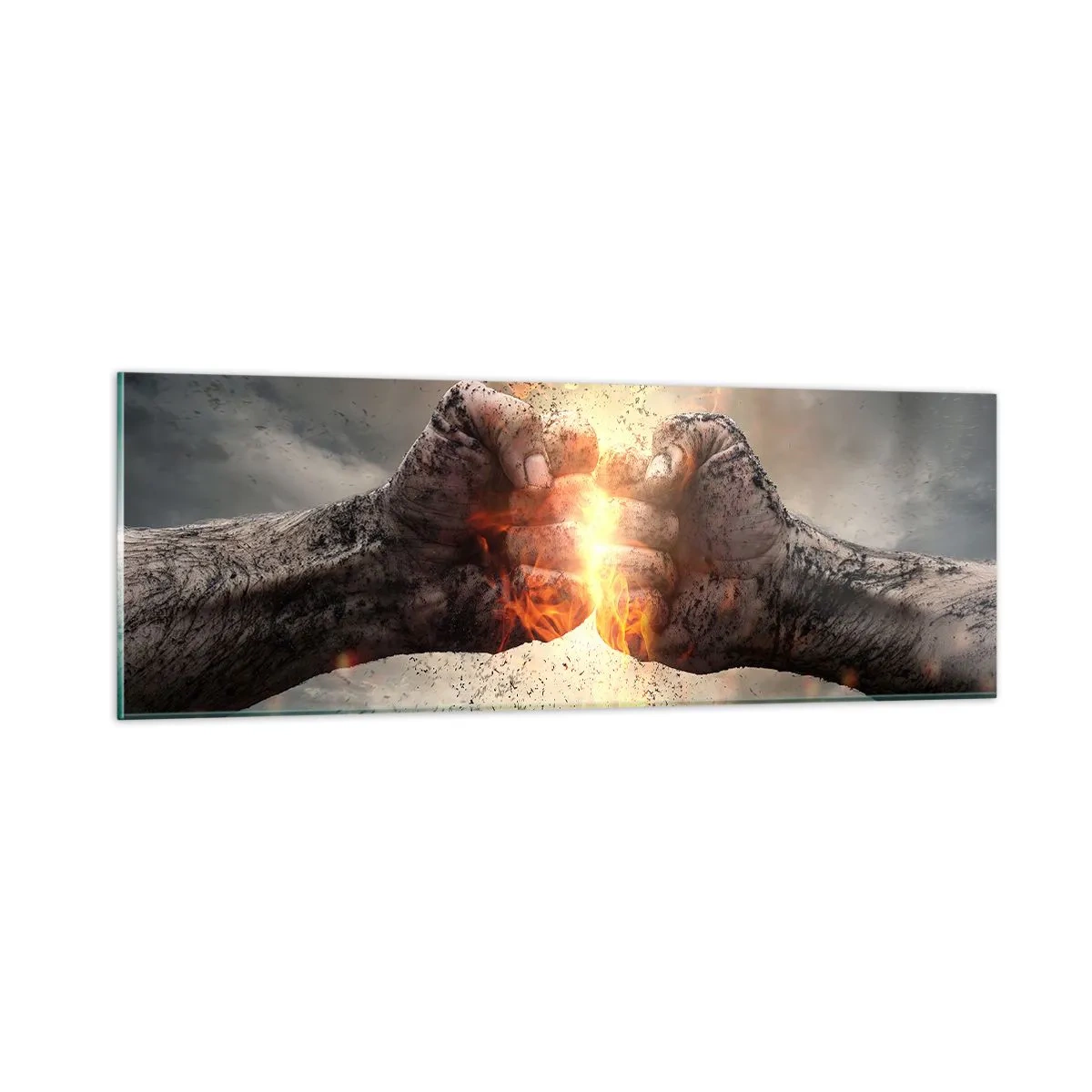 Üveg kép - Harcolj - 90x30 cm