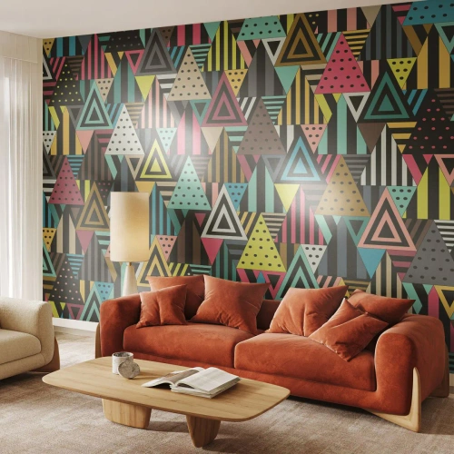 Fotótapéta Premium Canvas - Hármas ritmusban - Absztrakció, Darab, Háromszögek - 450x315 cm