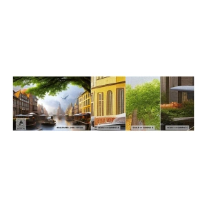 Fotótapéta Minta Premium Canvas - Holland városkép - Óváros, Csónakok, Csatorna - 100x30 cm