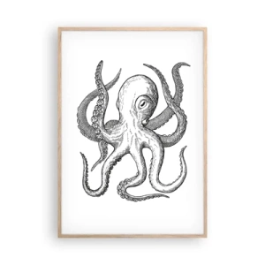 Poszter világos tölgy keretben - Hullámokkal táncoló - 70x100 cm