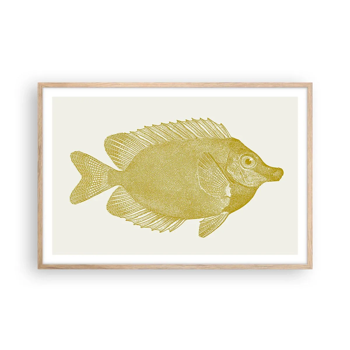 Poszter világos tölgy keretben - Csak a hal - 91x61 cm