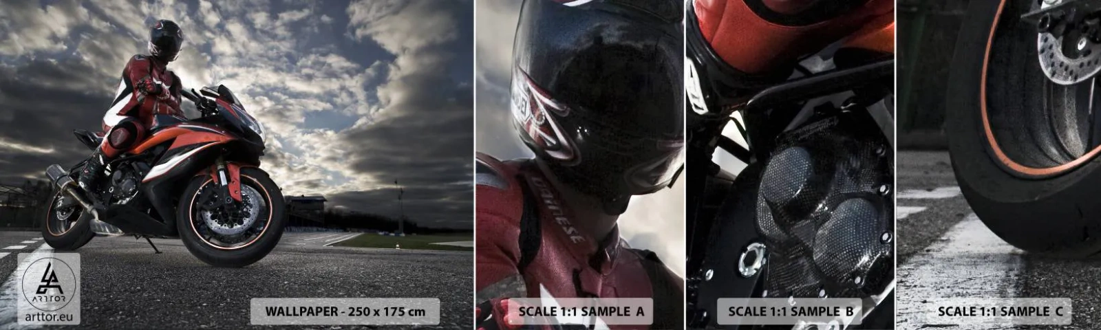 Fotótapéta Minta Standard Eco - Fekete lovag - Autóipari, Motorkerékpár, Verseny - 100x30 cm