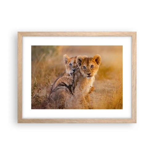 Poszter világos tölgy keretben - Ne zavarni! Szórakozunk - 40x30 cm