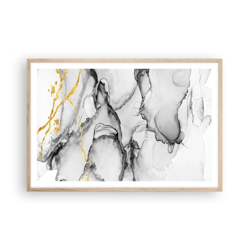 Poszter világos tölgy keretben - Arany motívumú kompozíció - 91x61 cm