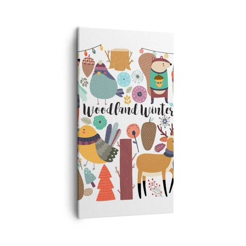 Vászonkép - Mesebeli ünnepek az erdőben - 45x80 cm