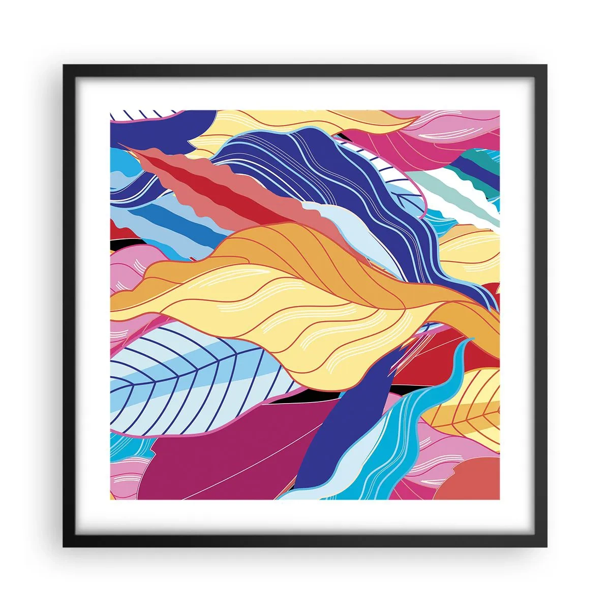 Poszter fehér keretben - Színes rendetlenség - 50x50 cm