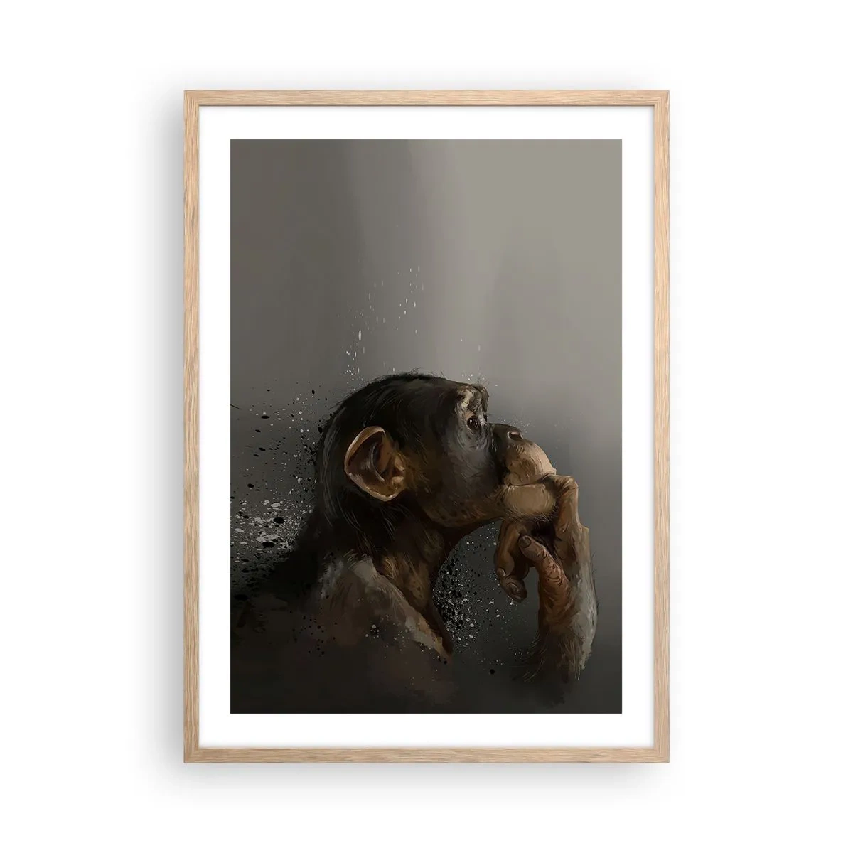 Poszter világos tölgy keretben - Biztosan gondolkodó - 50x70 cm