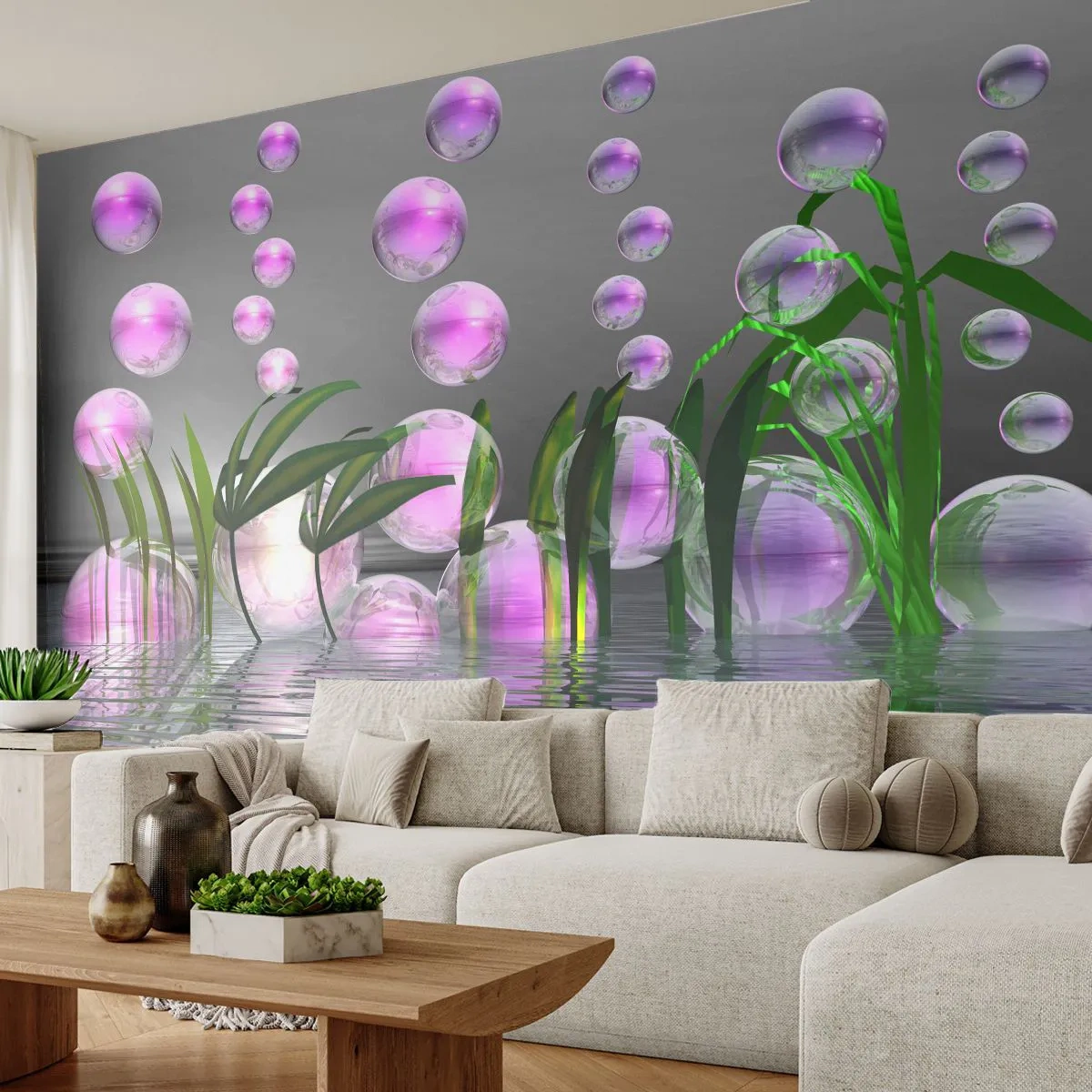 Öntapadós Fotótapéta Deluxe Sticker - A könnyedség és az élet tükröződő kompozíciója - Absztrakció, Grafika, 3D - 150x105 cm