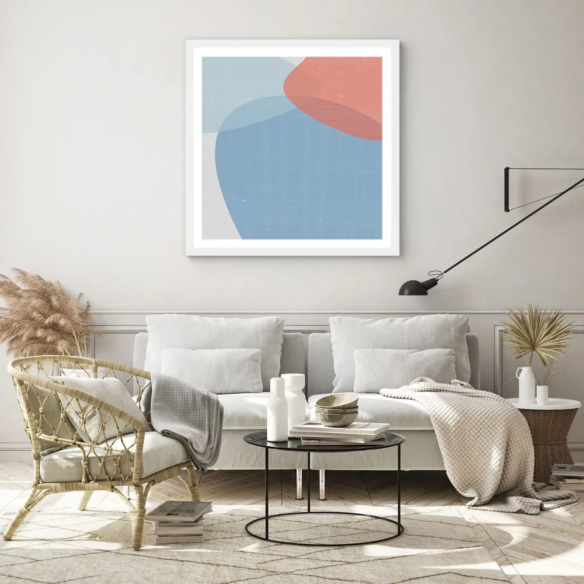 Poszter fekete keretben - Pasztell kapcsolatok - 30x30 cm