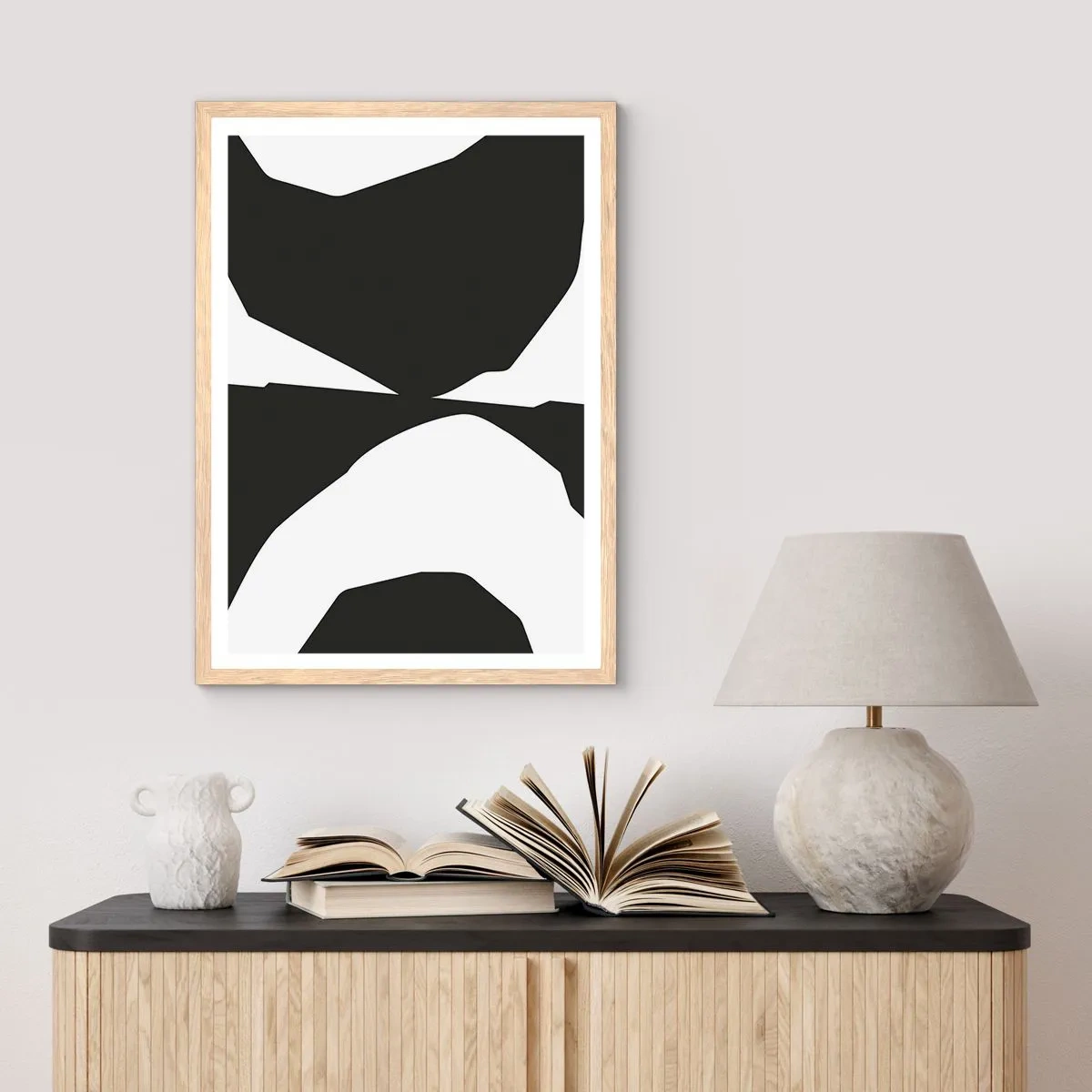 Poszter világos tölgy keretben - Pozitív-negatív - 50x70 cm