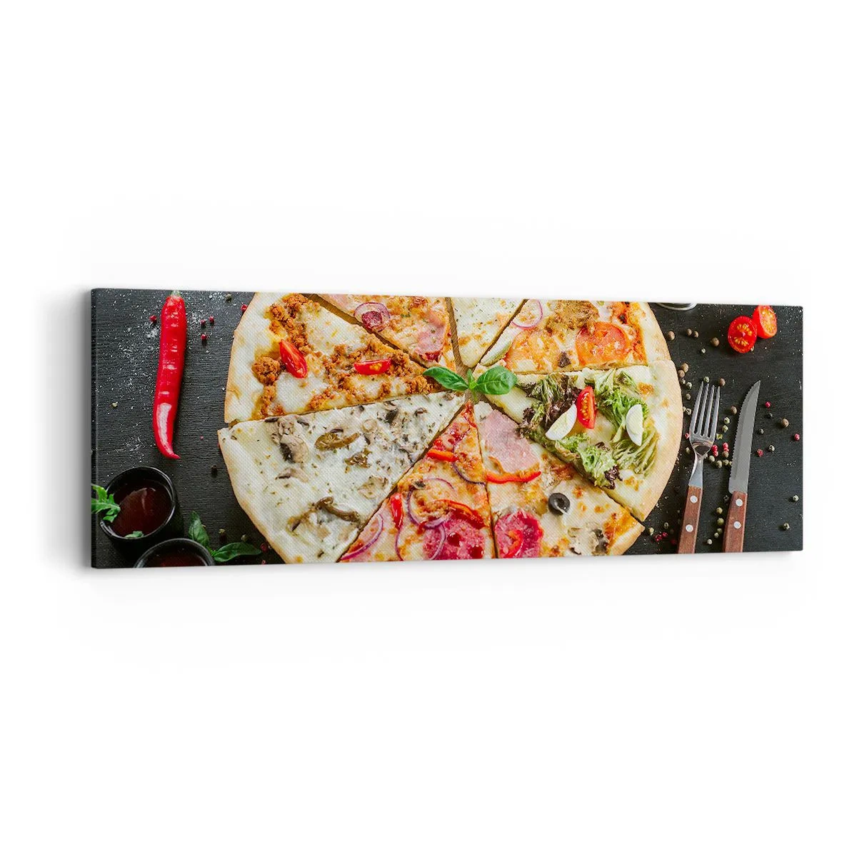 Vászonkép - Ízek palettája - 90x30 cm