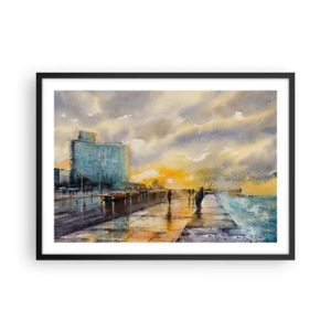 Poszter fehér keretben - Élet a parton - 70x50 cm