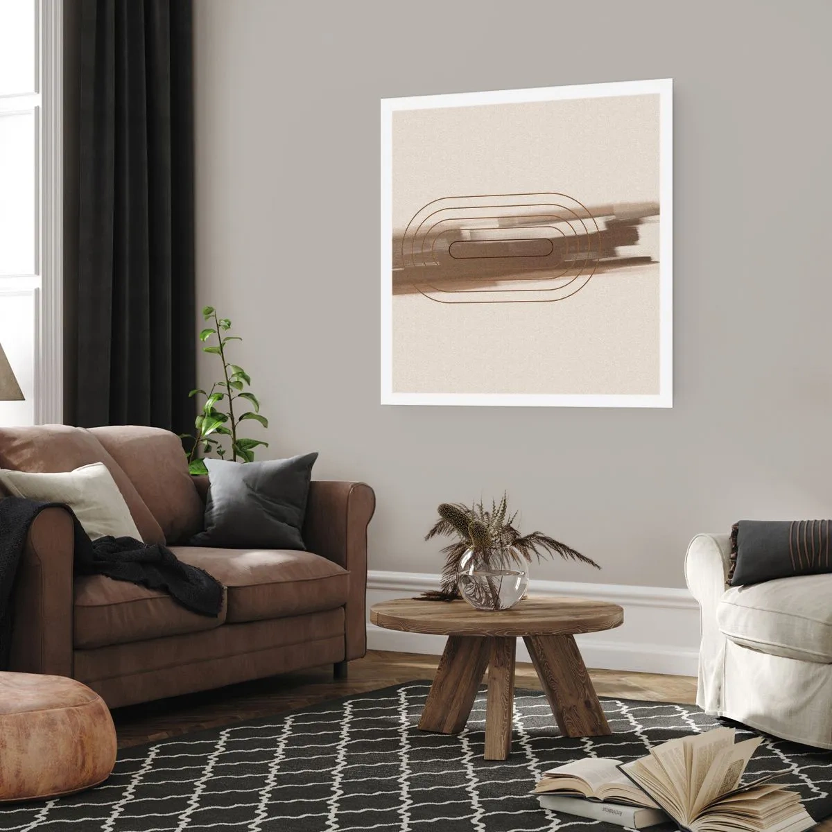 Poszter - Szürke fuvallat - 60x60 cm
