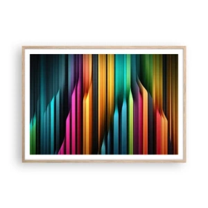 Poszter világos tölgy keretben - Fényorgonák - 100x70 cm